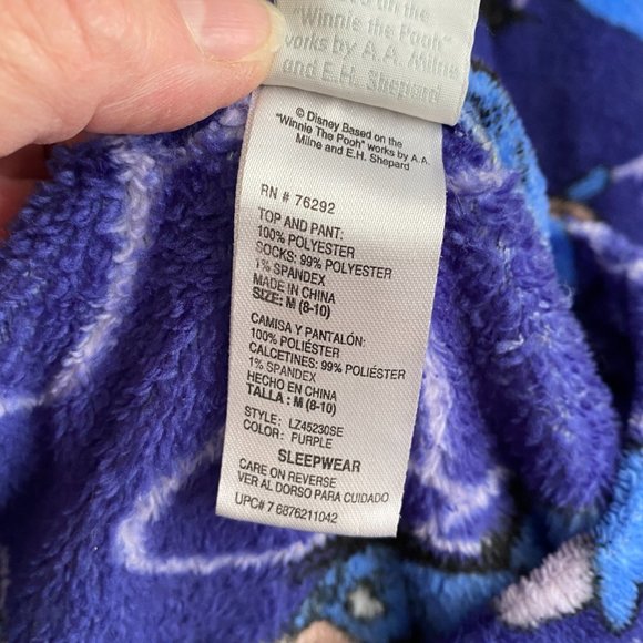 Woman's DISNEY Eeyore Purple&Blue Plush PJs Size M(8-10) - Picture 6 of 6